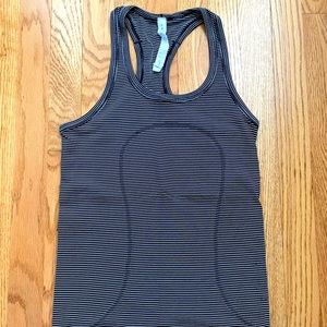 Lululemon Swiftly Tech Black & White Stripped Tank